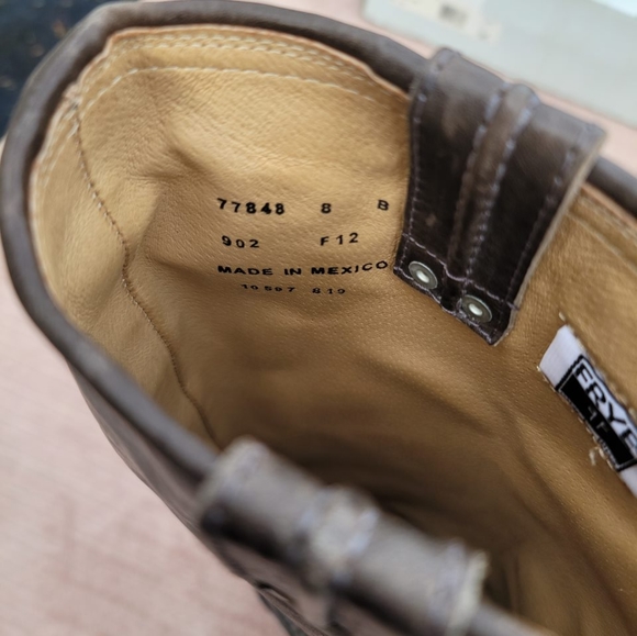 Frye Dark Brown Carmen Leather Boots - Picture 7 of 9